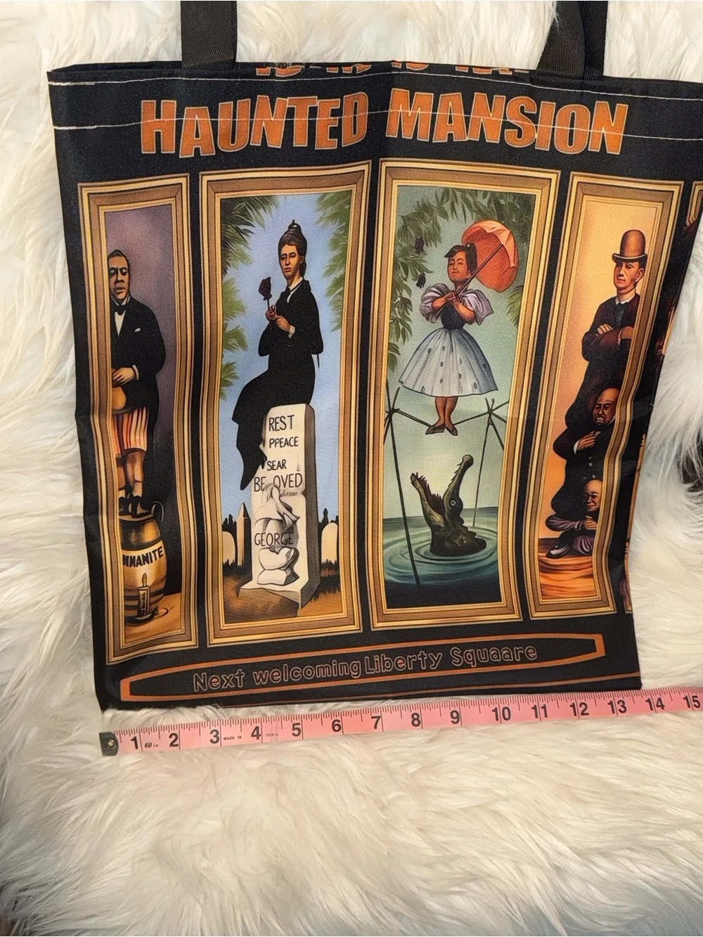 Disney Haunted Mansion Stretching Portraits Tote Bag Halloween Reusable Shopper